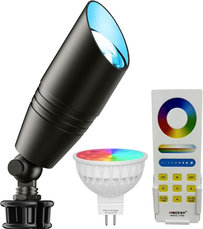Spotlights: 12V RGB+CCT Low Voltage Landscape Lights, Die-Cast Aluminum, 5W