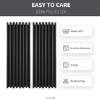 Waterproof Outdoor Curtain W105 x L95 - Grommet Top Sunlight Blocking Window Treatment Drapes Blackout Curtains for Home Bedroom Living Room Outdoor Patio Porch Pergola Cabana Gazebo (Dark Gray)