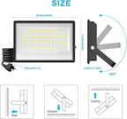 Olafus 2 Pack 150W LED Flood Light Outdoor, 15000LM Super Bright Work Lights Plug in, 6500K, IP66 Waterproof Exterior Floodlight for Stadium Yard Barn