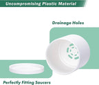 Planter Pots, 18 Count Matte White Plastic Mini Pots With Saucers
