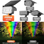 Solar Lights Outdoor Color Changing, 85 LEDs 9 Lighting Modes RGB Solar Outdoor Lights, IP67 Waterproof Multicolor Landscape Spotlights for Halloween Holiday Decorations (2 Pack)