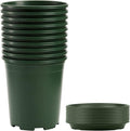 Fasmov 10PCS 1 Gallon Durable Nursery Pot Garden Flower Pots Nursery Plant Container Kit with 10 Pcs Matching Pallets
