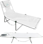 Ostrich 72 by 22 Inch Versatile Chaise Lounge Portable Reclining Lounger, Outdoor Patio, Beach, Lawn, Camping, or Pool Tanning Chair, White