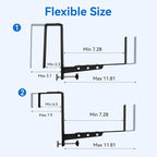 Halatool 2-Pack Adjustable Window Box Bracket, Heavy Duty Wall Mount Planter Holder for Outdoor Window Flower Boxes on Balcony, Porch, Fence and Patio