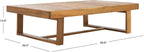 SAFAVIEH Outdoor Collection Duncan Natural Brown Slatted Top Solid Wood Coffee Table
