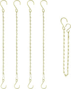 RIFNY 20 Inch Gold Chain for Hanging Plants, Small Plant Chains for Hanging Baskets Kits with Hooks for Bird Feeders Planters Billboards Lanterns Wind Chimes Ornaments Outdoor Indoor Use (5 PCS)