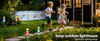 Solar Lights Outdoor 2 Pack, Solar Garden Lamps, Outdoor Decorations, Garden Decorative lamp in The Shape of a Lighthouse, a Unique Gift for Women, a Gift for Grandmother