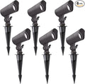 LED Landscape Lights with Connectors, 12V Low Voltage, Warm White 3000k, 4W, 175LM, Outdoor Waterproof Garden Pathway Lights Wall Tree Flag Spotlights with Spike Stand, 6 Pack
