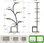 Plant Stand Indoor with Grow Lights, 7 Tiered Indoor Plant Shelf, 49" Corner Plant Stands for Indoor Plants, Metal Plant Flower Display Shelf, Tree-Shaped Plant Rack for Home, Patio, Grey