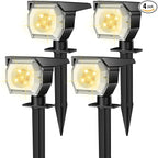 EIUIO Solar Outdoor Lights, 3 Lighting Modes Solar Spot Lights Outdoor with Auto On/Off, Waterproof Landscape Lighting for Garden Yard Pathway