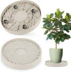 2 Pack Plant Caddy with Wheels, 14" Rolling Plant Stand 165 LBS Heavy Duty with Hidden 360 ° Rotating Silent Wheel Wheels for Outdoor Indoor Large Plant Pots, Flower Pot, Patio