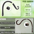 FEED GARDEN 2 Pack 8 Inch Hanging Plant Bracket Wall Hooks Decorative Plant Hangers for Outdoor Hanging Bird Feeders, Wind Chimes, Plant Baskets, Black
