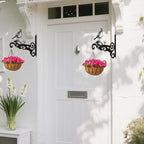 4-Pack Aesthetic Wall Plant Hanger Indoor and Outdoor – 10 Inch Metal Hanging Plant Bracket with Beautiful Bird Pattern – Heavy Duty Plant Hooks for Hanging Plants, Bird Feeder, Wind Chime, Lantern