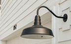 Wall Light, Black 16-Inch Farmhouse Barn Dome Outdoor Fixture