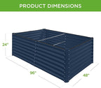 Best Choice Products 8x4x2ft Outdoor Metal Raised Garden Bed, Deep Root Planter Box for Vegetables, Herbs & Flowers, 478-Gallon Capacity, 100% Non Toxic Materials - Navy