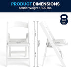 Flash Furniture Hercules Series Folding Chairs for Weddings and Formal Events, Stackable Commercial Event Seats with 1,000-lb. Static Weight Capacity, Set of 2, White
