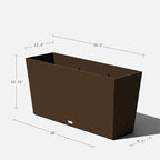 Veradek Pure Series Midori Trough Planter - Large Rectangular Planter for Indoor or Outdoor Deck/Porch | Durable All-Weather Use with Drainage Holes | Modern Decor for Shrubs, Flowers, Small Plants