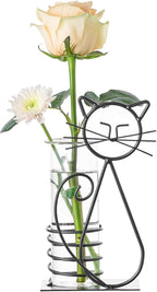 Terrarium Propagation Station, Cat Design, Glass and Iron