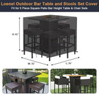Outdoor Dining Table Cover, Waterproof Outdoor Patio Table Cover Patio Bar Set - Image 2