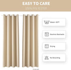 DIVA EN CAMINO DEC Outdoor Patio Curtain Waterproof Darkening Thermal Insulated Indoor Curtains for Bedroom, Porch, Living Room, Pergola, Cabana, W52 x L72, Beige, Set of 2 Panels
