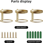 Metal Wall Planters Mid Century Modern Floating Shelves for Indoor Hanging Plants, Space-Saving Vertical Garden for Home & Office 3 Pack Gold