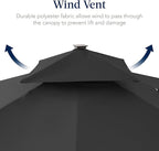 Best Choice Products 9x12ft LED Cantilever Patio Umbrella w/Base Included & 360° Rotation, Large Solar Offset Hanging Outdoor Sun Shade for Deck, Backyard Table w/Stand & Lights – Gray