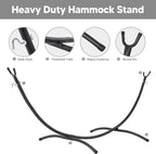 SUNCREAT Hammocks Standing Patio Hammock, Portable Hammock with Stand Foldable, Dark Gray
