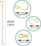 RIFNY Gold Chain for Hanging Plants, 20 Inch Small Plant Chains for Hanging Baskets Kits with Hooks for Bird Feeders Planters Billboards Lanterns Wind Chimes Ornaments Outdoor Indoor Use (10 PCS)