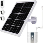 Solar Panel for Security Camera 2 in 1 Port 10W Ring Camera Solar Charger Compatible with Ring Spotlight & Stick Up Outdoor Cam Battery, IP65 Waterproof &16.4ft Long Cable with USB-C/DC Ports