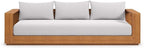 Modway Tahoe Acacia Wood Outdoor Patio Sofa in Natural Light Gray with Weather-Resistant Cushions - Ideal as a Porch Couch or Sunroom Sofa