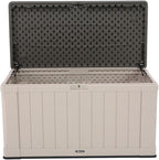 LIFETIME 60186 Heavy-Duty Outdoor Storage Deck Box, 116 Gallon, Desert Sand/Brown