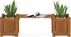 Furinno Tioman Hardwood Mini Outdoor Planter Box with Bench for Garden Plant