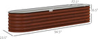 Outsunny 8' x 2' x 1.4' Galvanized Raised Garden Bed Kit, Outdoor Metal Elevated Planter Box with Safety Edging, Easy DIY Stock Tank for Growing Flowers, Herbs & Vegetables, Brown