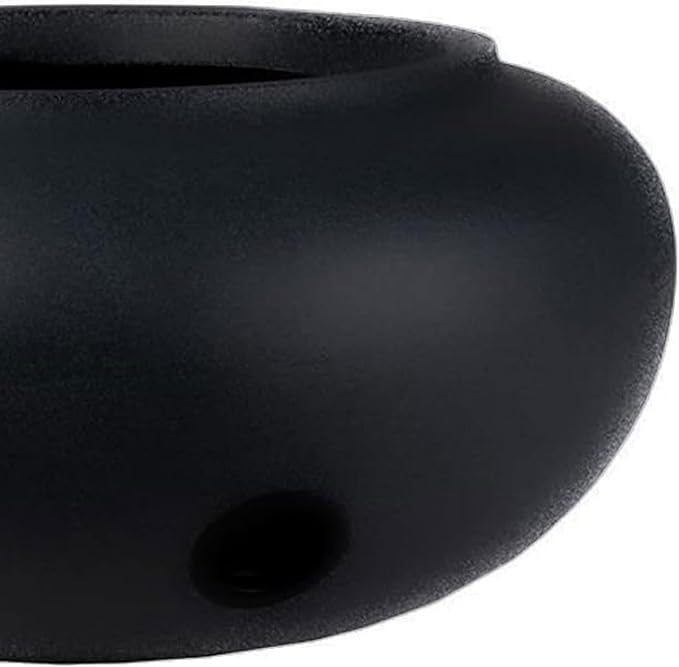 The HC Companies 21 Inch Garden Hose Pot - Durable Lightweight Plastic Decorative Hose Pot for Yard, 100-Foot Capacity Hose Storage, Black