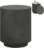 HOMCOM 2.6 Gal Outdoor Cooler Side Table, 3-in-1 Cool Coffee Table with Storage, Removable Ice Bucket and Lid, Concrete Small Patio Table for Party, Poolside, Deck, Charcoal Gray