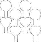Lyellfe 8 Pack Garden Trellis for Climbing Plants, 13" Rust Free Climbing Trellis for Potted Plants, Iron Plant Trellis, Climbing Holder Rack for Pothos, Hoya, Vines, Stem Stalks, Round, Heart