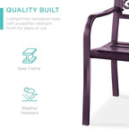 Best Choice Products Outdoor Bench Steel Garden Patio Porch Furniture for Lawn, Park, Deck w/Floral Design Backrest, Slatted Seat - Purple