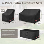 Rileytee Patio Furniture Set Covers, Fit Patio Loveseat, Chair and Coffee - Image 2