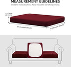 Cushion Covers 8 Piece Set, Stretch Polyester Spandex, Wine Red