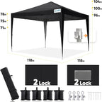 Quictent Privacy 10x10 Pop up Canopy Tent with Sidewalls and Roll-up Ventilated Windows, One Person Easy Setup, Outdoor Commercial Gazebo Shelter Enclosed Waterproof, Bonus 4 Sandbags