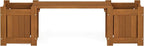 Furinno Tioman Hardwood Mini Outdoor Planter Box with Bench for Garden Plant