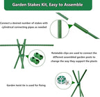 Garden Stakes Kit, 20 Sets 16 inch 0.43" in Diameter Steel Plant Stick Support (with Accessories Total 46 pcs), DIY 3ft 4ft 5ft 6ft 7ft Sturdy Tomato Stakes for Indoor & Outdoor Gardening Supplies