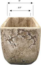 Classic Home and Garden Dakota Rectangular Planter Box w/Drain Plug - Small Succulent Pots for Window Sills & More - Shallow Trough Planter for Indoor Outdoor Use (8” Earth Moss Gray)
