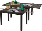 Kozyard 7 Piece Outdoor Patio Dining Set for 6 Person, 6 Pack Foldable Deck Chairs, 43"- 86" Villa Expandable Patio Dining Table Adjustable for Backyard, Porch, Deck, Garden