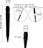Replacement Stakes for Solar Lights, 10Pack ABS Reinforced Ground Spikes(Fit for Pole Inner Diameter 0.57inch & Outer 0.35Inch), Solar Wheat Ear Lights Stakes for Outdoor Pathway Christmas
