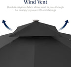 Best Choice Products 12x12ft LED Cantilever Patio Umbrella w/Base Included & 360° Rotation, Large Solar Offset Hanging Outdoor Sun Shade for Deck, Backyard Table w/Stand & Lights – Gray