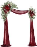 Artificial Flowers Wedding Arch Swag Kit, Wine Red, 3 Pieces