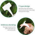 KINGLAKE 100 Pcs Thick Plastic Plant T-Type Tags Nursery Garden Labels Re-Usable Plant Tags