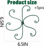 Monstera Plant Stem Support - 5 Pack 6.5"x6.5" Green Metal Stem Stabilizers, Adjustable Ring Clamps for Indoor Plants, Fishbone Cactus, Turtle Shell Bamboo & Climbing Vines