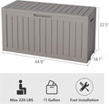 Deck Box, 73 Gallon Grey Resin Outdoor Storage Box with Lockable Lid